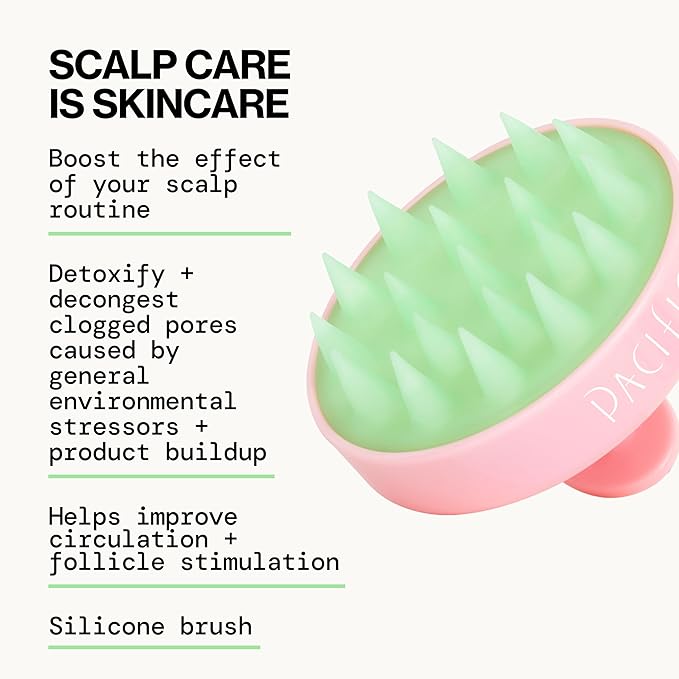 Pacifica Scalp Detox Set – Rosemary Apple Cider Vinegar Scalp Exfoliating Tonic with Scalp Massager Brush, Deep Cleansing & Clarifying Treatment for Buildup, Dry Flaky Scalp, Vegan