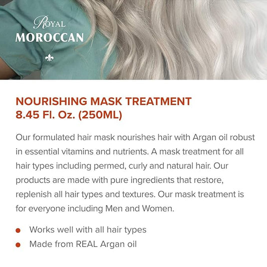 Hair Mask, 250 ml (8.45 fl oz) - Nourishing Hair Mask Treatment for Damaged Hair, Argan Oil for Hair