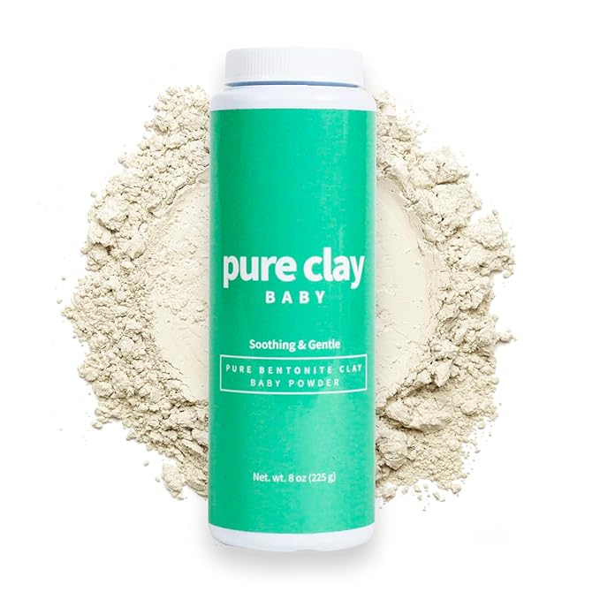 Bentonite Clay Baby Powder, Pure Calcium Bentonite Clay Food Grade Baby Powder for Sensitive Skin, Travel Size Baby Powder, Gentle Baby Skin Care