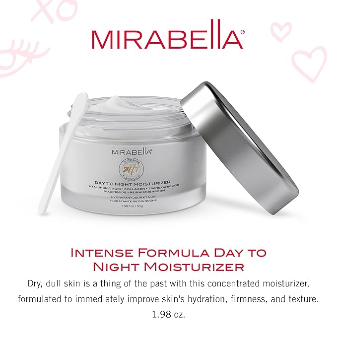 Mirabella Intense Formula Day to Night Face Moisturizer - Anti-Wrinkle Night Cream for Mature Skin, Collagen & Peptide-Rich Hydrating Cream, Reduces Fine Lines & Dark Spots, Beauty Sleep Essential