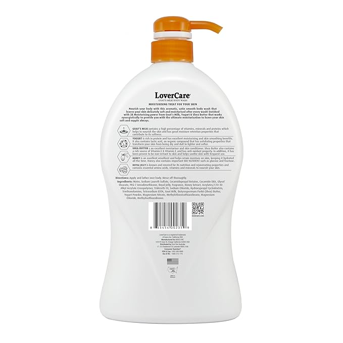 Lover's Care Goat Milk Body Lotion for Dry Skin Royal Jelly & Honey 27.05oz (800ml) - Combo Body Lotion & Body Wash…
