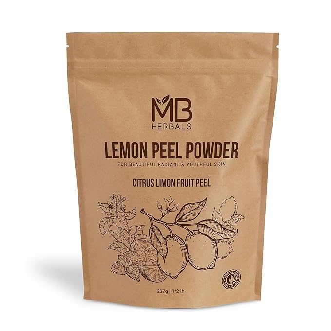 MB Herbals Lemon Peel Powder 227g | Half Pound | 100% Pure | For Face Pack | External Use Only