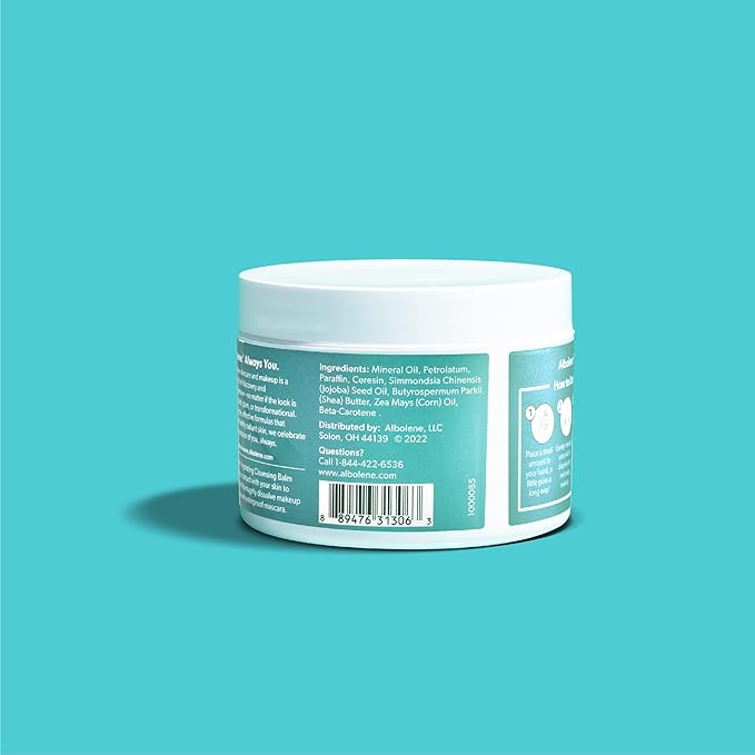 Albolene Cleansing Balm, Hydrating Makeup Remover and Face Wash with Shea Butter and Jojoba Oil, 6 fl oz, Packaging May Vary (Pack of 2)