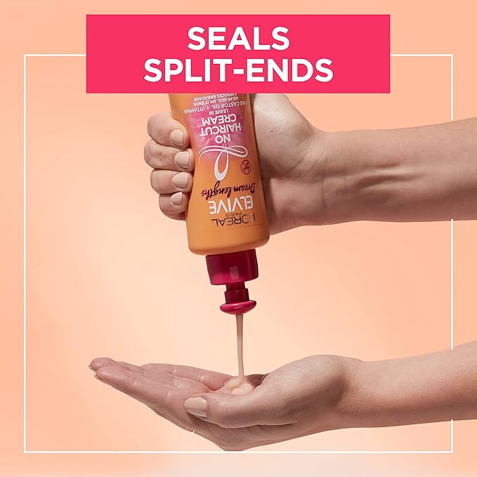 L'Oreal Paris Elvive Dream Lengths Frizz Killer Leave-In Serum With Castor Oil, 3.4 Ounce (Pack of 2)