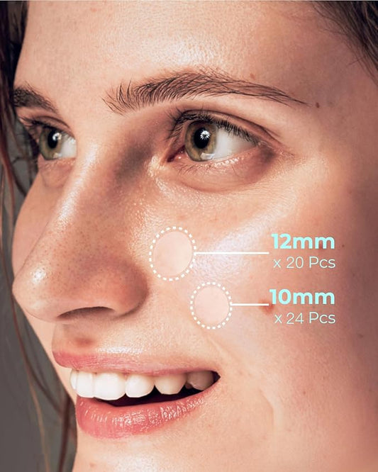 Pimple Patches for Face Acne: Invisible 0.1mm Ultra-Thin Hydrocolloid Zit Stickers with Tea Tree Oil - 44 Dots, 2 Sizes (Whiteheads/Sensitive Skin)