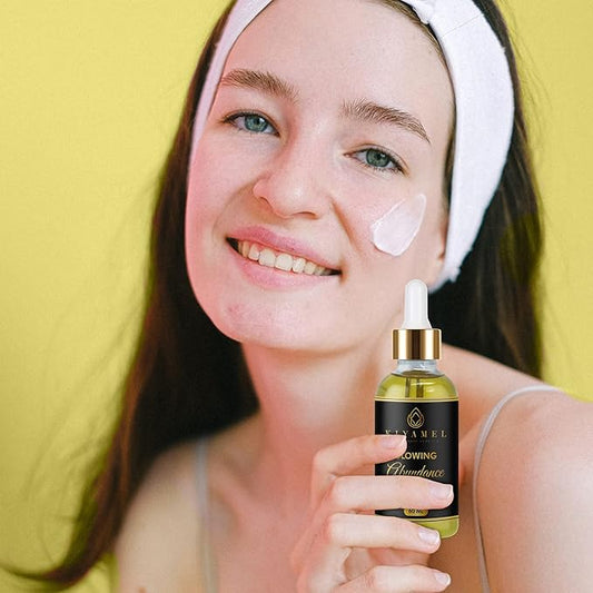 Glowing Abundance Oil for Eczema Relief, Face and Skin Moisturizing Anti-Wrinkle Treatment for Dryness and Itchiness, Hydrates and Protects, Rich in Vitamin E