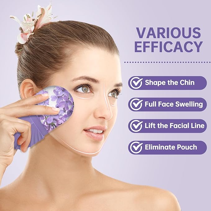 Ice Face Roller, Ice Cube Roller for Face，Facial Beauty Ice Roller Skin Care Tools,De-Puff Eye Bags, Reduce Migraine Pain（Purple）