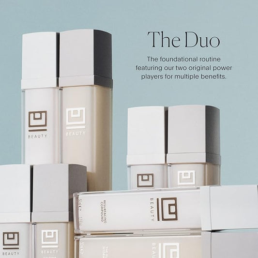 U Beauty - The U Beauty Duo - Resurfacing Compound & SUPER Hydrator Set - Vitamin C & E, Retinol, Hyaluronic Acid - Moisturizing Face Serum Duo for Smooth, Hydrated and Softer Skin, Set of 2 0.5 fl oz