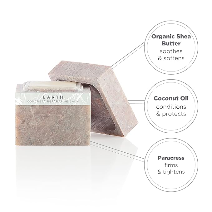 Zents Concreta Firming Repair Balm & Solid Parfum (Earth Fragrance) | Moisturizing Shea Butter & Coconut Oil for Skin | 1.25 fl oz