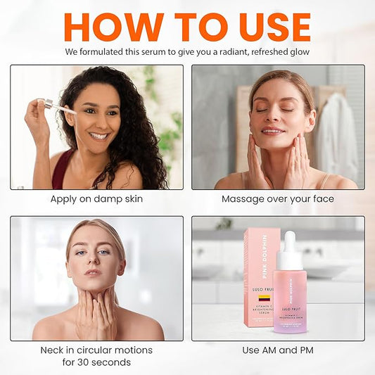 Pink Dolphin Vitamin C Miracle Serum | Anti Aging Formula with Vitamin C, Vitamin E | Improve Appearance of Dark Spots, Color, Fine Lines & Wrinkles |