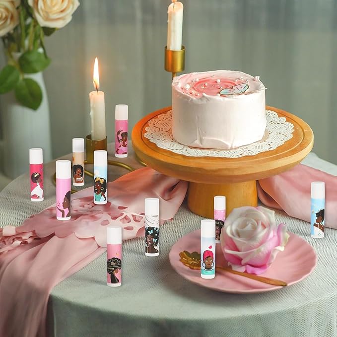 50 Pack Black Girl Inspirational Lip Balm Bulk, Motivational Black Women Lip Care, Moisturizing and Nourishing Lip Care Favors for History Month Party Gifts Guests