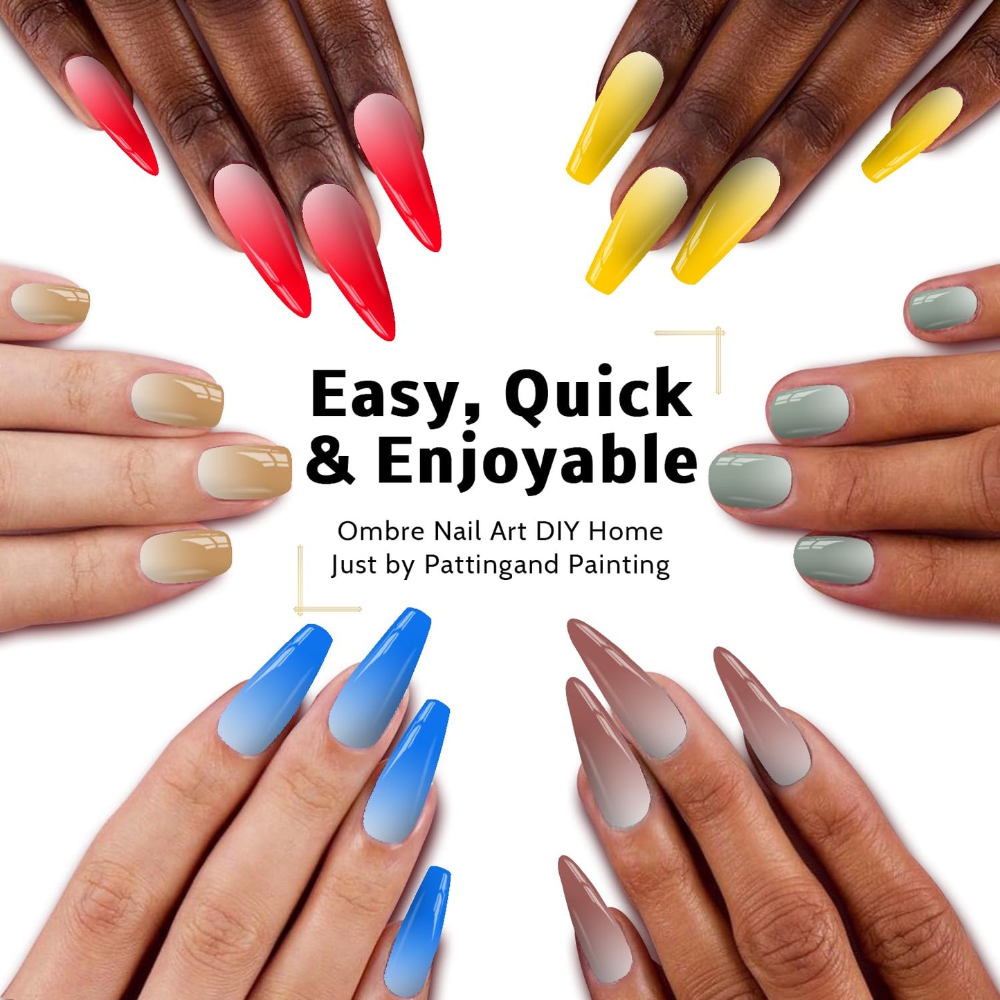 Sponge Pat Paint Nail Gel, Ombre Nails Gradient Gel Nail Blush Blooming Aura Nails Drawing Stripper Floral Painting DIY Nail Art, No Wipe, UV/LED Curing (16 Colors C)