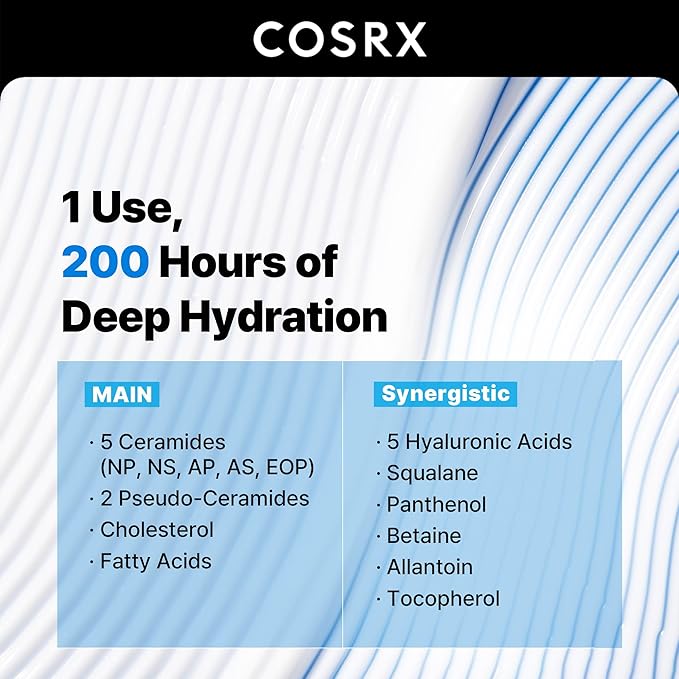 COSRX Ceramide Skin Barrier Moisturizer for Face with 7 Ceramides, Hyaluronic Acid & Panthenol for All Skin Types, 2.7 fl.oz, Korean Skin Care