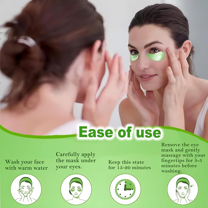 Under Eye Mask - 60 PCS Under Eye Patches, Hydrating Eye Gel Pads for Puffy Eyes, Dark Circles, Eye Bags, Puffiness, Fine Lines and Wrinkles with Pure Natural Extracts Undereye Jelly Mask (Aloe Vera)