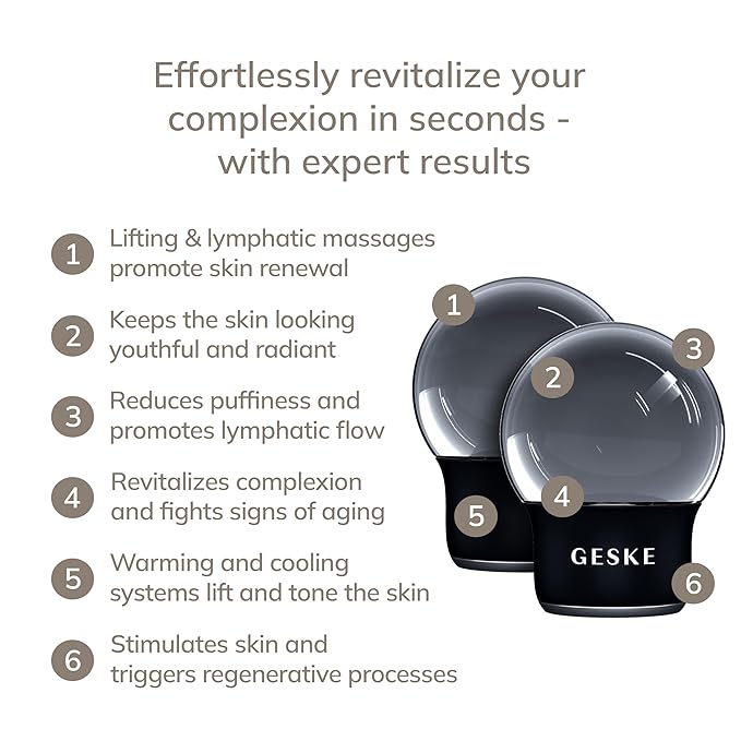 SmartAppGuided™ Cool & Warm Face & Body Massager | 7 in 1 | Multifunctional Massager | Face & Body | Battery-free Cooling & Warming | Firms, Relaxes & De-Puffs Skin | Globular Design