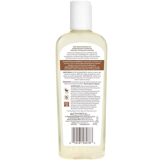 Palmer's Coconut Oil Formula Body Oil, Body Moisturizer with Green Coffee Extract, Bath Oil for Dry Skin, 8.5 Ounces (Pour Cap)
