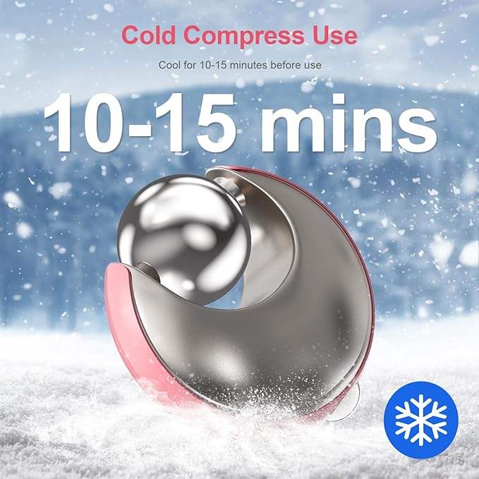 Ice Globes for Face, Anti-Puff Eye Roller, Dark Circles Under Eye Roller for Eyes and Neck, Durable Cryo Sticks for Face, Skin Care MassageTool for Daily Beauty Pink