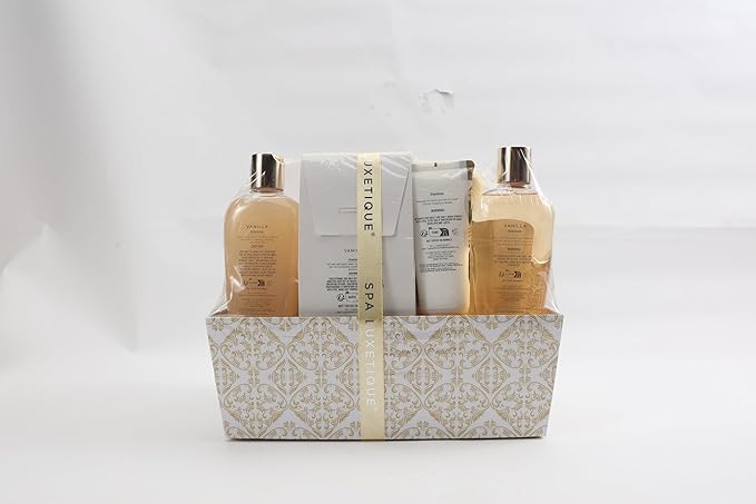 Spa Gift Baskets for Women, Spa Luxetique Spa Gifts for Women, Birthday Gifts for Women, 12pc Vanilla Bath Gift Set, Self Care Gifts for Women, Spa Kit for Women