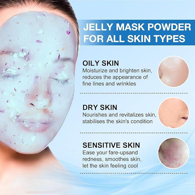 Jelly Mask for Facials Professional, Hydrating & Moisturizing Peel-Off Natural Gel Face Mask SkinCare, Professional Spa Use Jelly Face Masks, Deep Hydration & Glow 23 Fl Oz (Hyaluronic Acid)