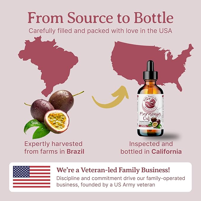 Bella Terra Oils - Maracuja (Passion Fruit) Oil 8 oz - A Symphony of B-Vitamins & Antioxidants, Immerse in the Luxury of Silky, Soft Skin