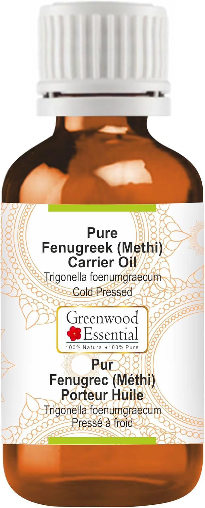 Pure Fenugreek (Methi) Carrier Oil (Trigonella foenumgraecum) Cold Pressed 30ml (1 oz)
