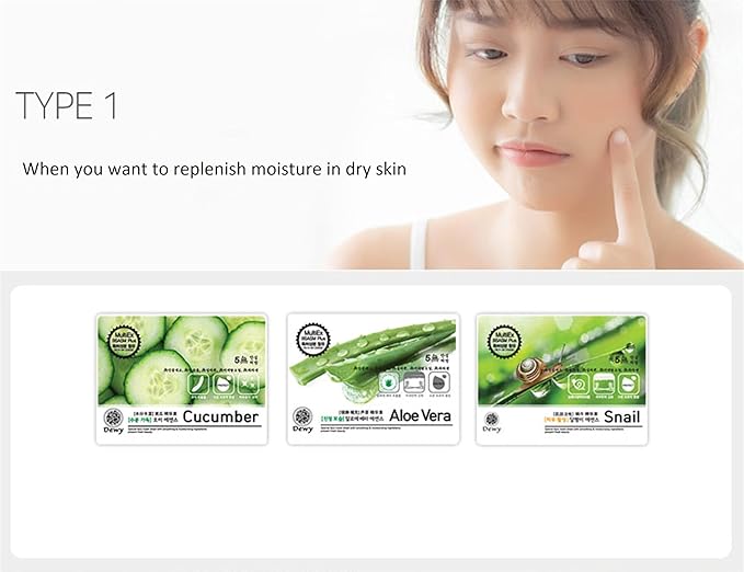 TNB Dewy Korean Essence Face Mask, Moisturizing Mask Sheet Pack, Korean Skin Care For All Skin Types (Collagen)