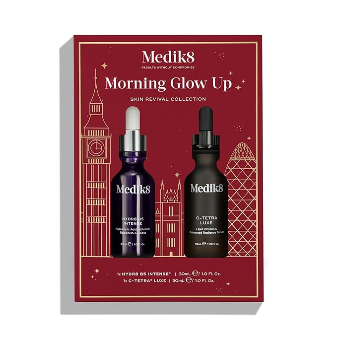 Medik8 Morning Duo - Hydr8 B5 Intense, C-Tetra Luxe - Daily Vitamin C Serum - Intensive Hydration Hyaluronic Acid Serum - 2 pc