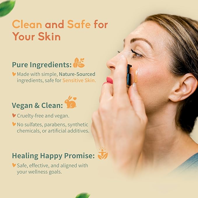 Healing Happy Method - Skin Care Set - 4 oz. Cleanser, Toner, Moisturizer, Body Oil, Gua Sha & Brush - Vegan Beauty Gift Sets - Skincare Kit for Nourished, Radiant Skin