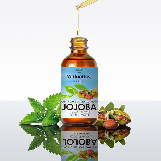 Jojoba Oil Organic – Natural Body Oil and Massage Oil, Body Spray for All Skin, Hair, and Nails, Cold Pressed & Hexane Free(Jojoba Oil, 8 Fl Oz)