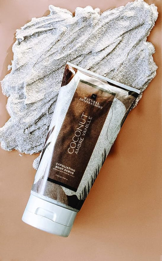 Natural Inspirations Coconut Ambre Vanille Exfoliating Face + Body Scrub 6oz