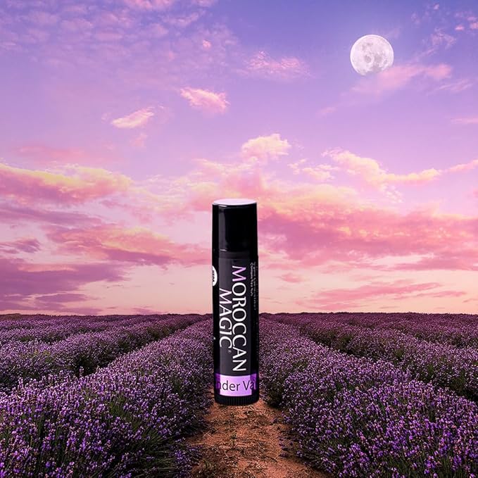 Moroccan Magic Organic Lavender Vanilla Lip Balm 3 Pack | Chapsticks for Dry Lips | Natural Argan & Essential Oils Lip Moisturizer + Vitamin E | Smooth, Hydrating, Non-Toxic | Organic Lip Balm Set