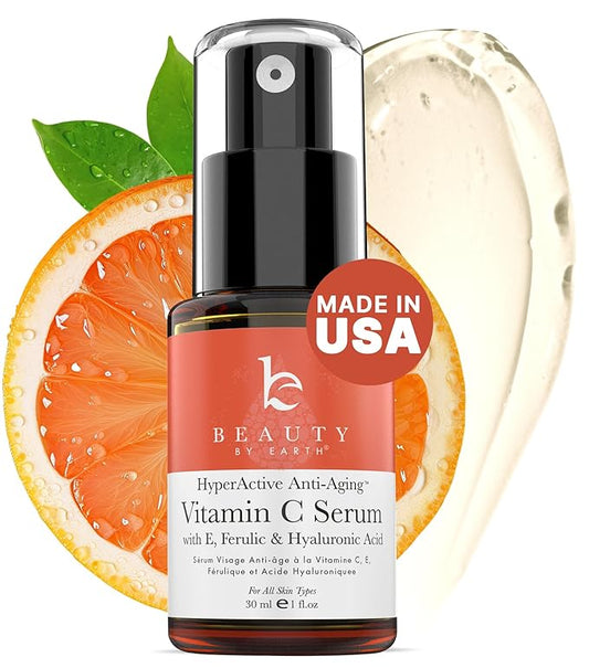 Vitamin C Face Serum - USA Made with Natural & Organic Ingredients, Skin Brightening Vitamin C Serum for Face for Women, Discoloration Correcting & Anti Aging Facial Formula with Antioxidants