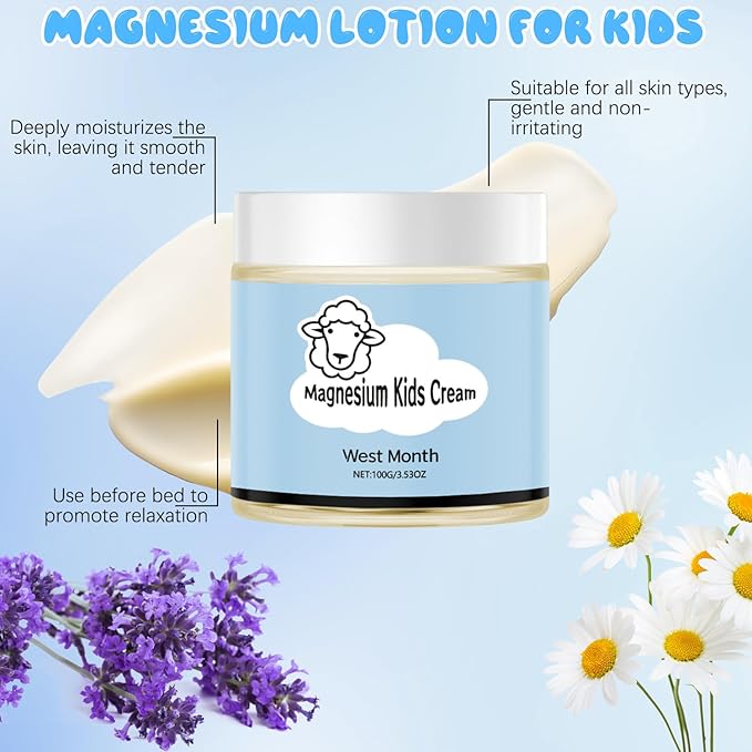 Junior's Bedtime Lotion, Magnesium Lotion for Kids, juniors Bedtime Lotion Kids, juniors Magnesium Bedtime Lotion, Sheep Junior's Bedtime Lotion, Magnesium Cream, Sensitive Skin Support (2PCS)