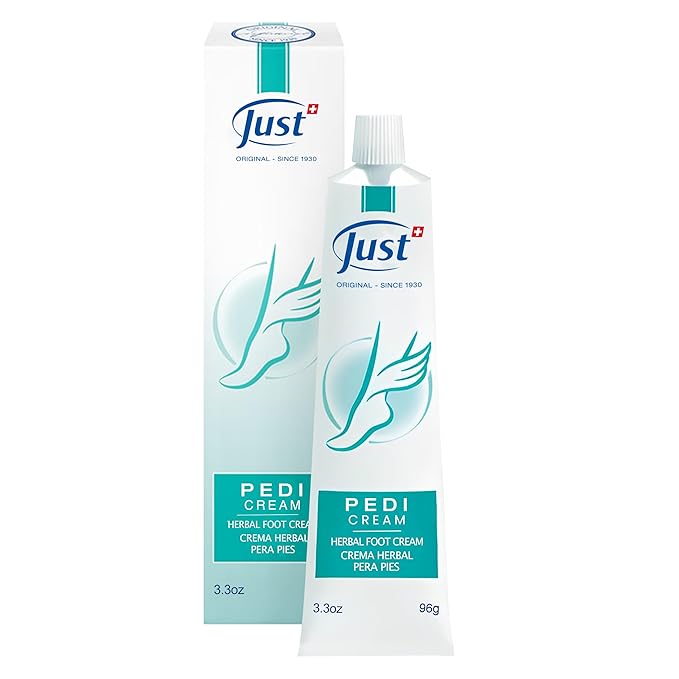 Swiss Just Pedicream Foot Cream 3.4 Fl oz- Nourishing Foot Care Kit with a High Concentration of Almond Oil for Skin - Soothing and Moisturizing Natural and Herbal Formula for Dry and Cracked Feet