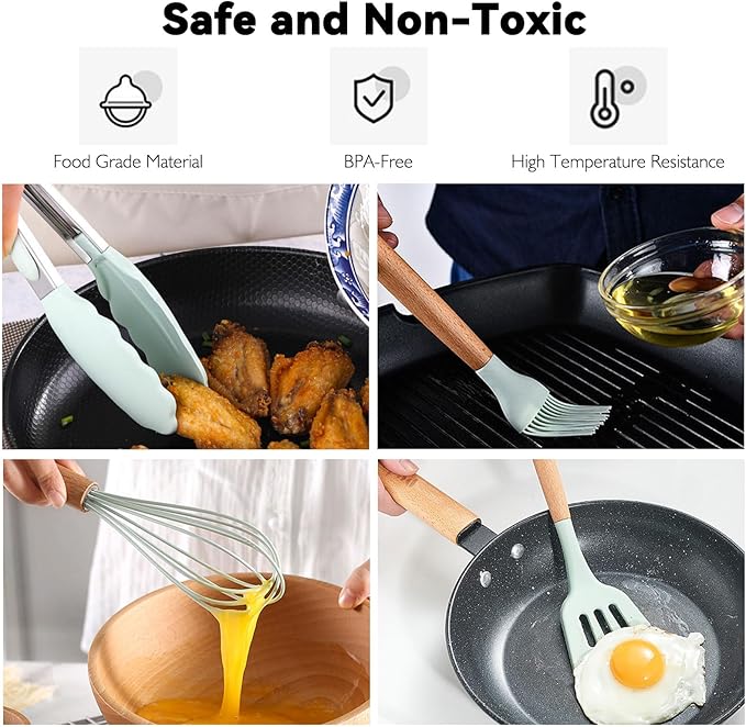 12PCS Camping Accessories Kitchen Cooking Utensils Set - Portable Outdoor Camp Cookware Set, Silicone Camper Essentials Gear Must Have Supplies for Travel RV BBQ Grill Picnic Hiking