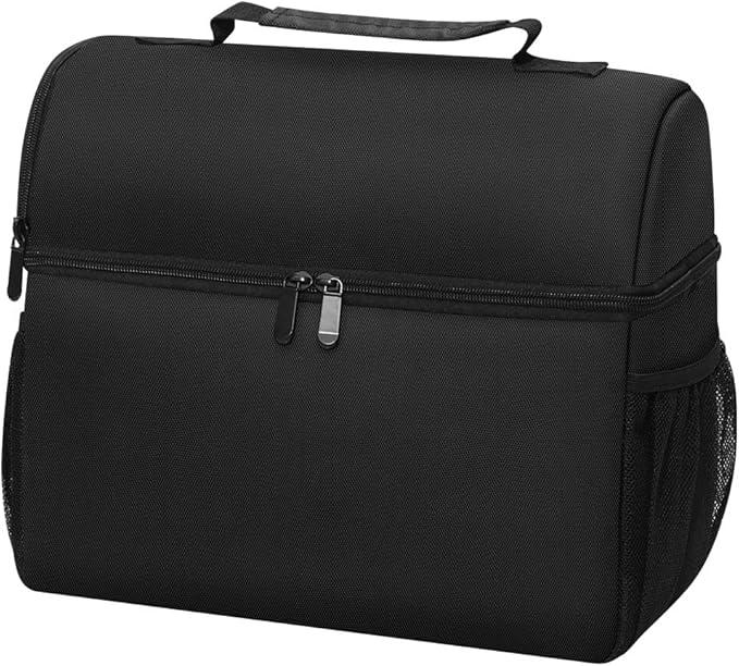 16L Camping Storage Bag, Water Resistant Padded Camping Organizer, with Multiple Pockets and Handle, for Outdoor BBQ Cooking Essentials, Black