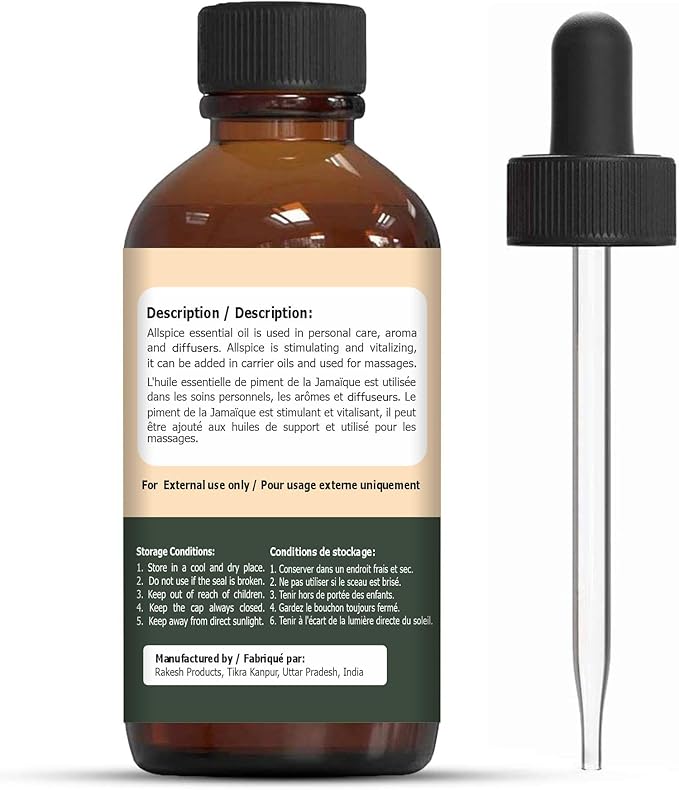Allspice (Pimenta dioica) Oil | Pure & Natural Essential Oil for Skincare, Hair Care, Aroma & Diffusers - 30ml/1.01fl oz