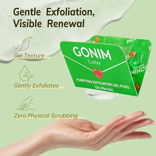 On-the-Go Purifying Exfoliating Gel Pods (15 Count) - Sensitive Skin-Friendly Travel-Size Skincare with Aloe + Hyaluronic Acid, Gentle Face Scrub, Vegan & Recyclable Packaging 15 x 0.1 oz