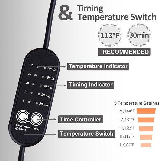 Heated Eye Mask for Dry Eyes, ingeware Eyes Heating Pad with Temperature Timer Control Warm Eyes Compress (Dark Grey)
