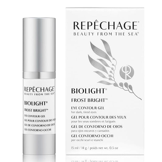 Repechage Biolight Frost Bright Eye Contour Gel - Caffeine Eye Cream for Dark Circles and Puffiness, Eye Gel Cream with Peptides, Helps Reduce Appearance of Crow's Feet, Fine Lines, Wrinkles, 0.5 oz.