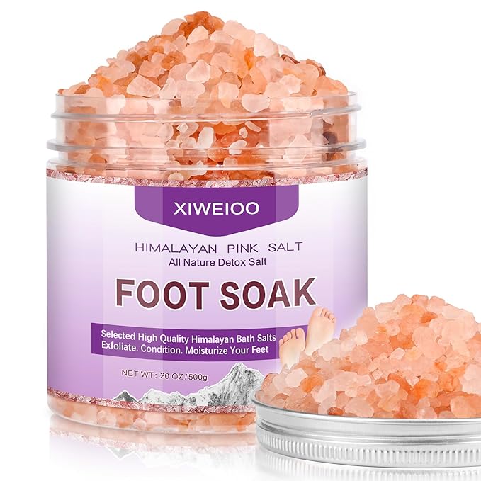 Himalayan Pink Foot Soak Salt Tea Tree Oil Foot Soak Kit, Lavender For Toenail Repair, Athletes Foot, Softens Calluses, Soothes Sore & Tired Fee