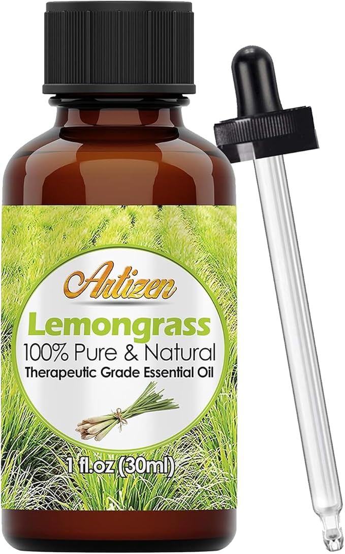 Artizen Oils - 30ml Lemongrass Essential Oil, Pure Lemongrass Oil - 1 Fluid Ounce