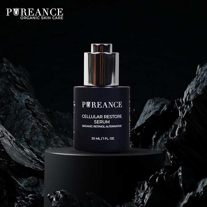 PUREANCE Organic Retinol Bakuchiol Serum for Face with Jojoba Oil, Sea Buckthorn, Bakuchiol oil I Anti Aging Collagen Booster Serum, Reduces Fine Lines & Wrinkles I 1 Fl Oz