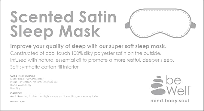 Scented Satin Sleep Mask | Aromatherapy Eye Mask with 4 Soothing Scents (Color Navy/Ocean)…