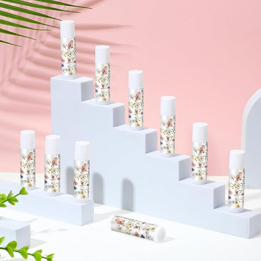 50 Pcs Wildflower Wedding Bridal Shower Gifts Bulk Floral Lip Balm Baby Shower Party Favors Thank You Appreciation Gifts for Women Tea Bachelorette Party