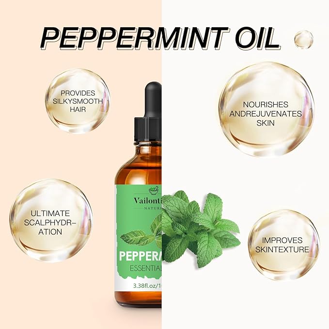 Peppermint Oil, Scalp & Hair Strengthening Oil, hair oils for Hair Growth, Dandruff Removal and Hair Strengthening for All Hair Types(Peppermint Oil, 100ml)