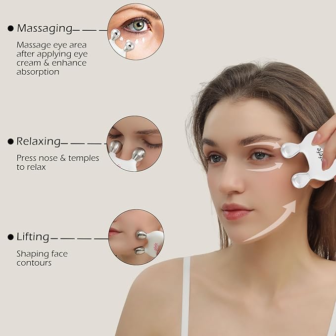 Stainless Steel Rabbit Gua Sha and Dolphin Facial Roller