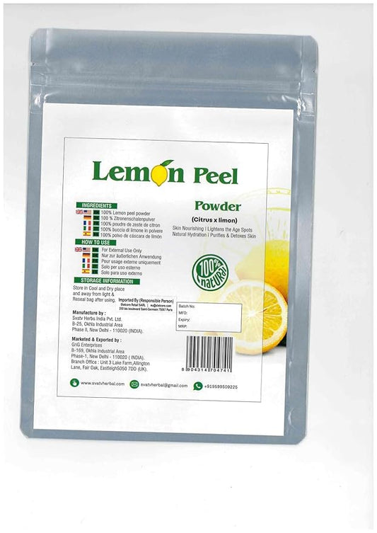 SVATV Lemon Peel Powder | Citrus Limonum | Natural, Soft And Smooth Skincare Powder | Face Pack | Used For Soap Making - 227 Gram, Half Pound, 8 Ounce.