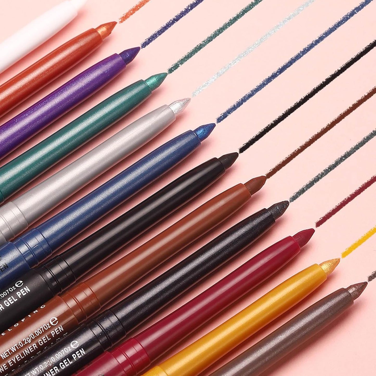 Black Shimmer Eyeliner Pencil Waterproof Retractable Black Gel Eyeliner Smudge-proof Hypoallergenic Makeup (12#)