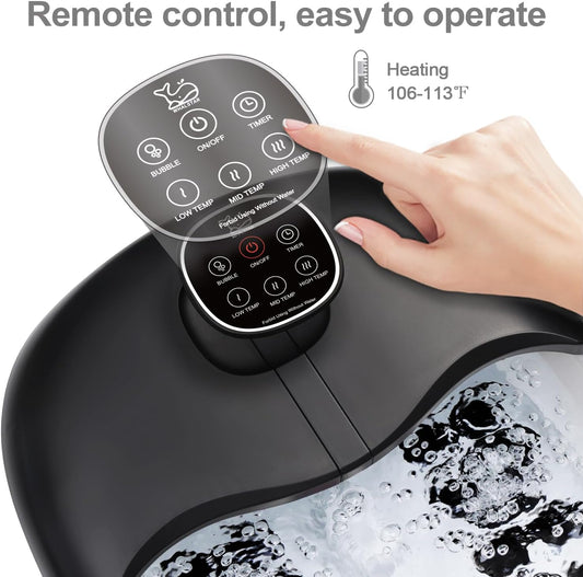 Foot Spa Bath Massager with Heat Bubbles and Vibration Massage and Jets, 16oz Tea Tree Oil Foot Soak Epsom Salt, WHALSTAR Collapsible Foot Bath Bucket With Infrared Fighting Infections & Remote